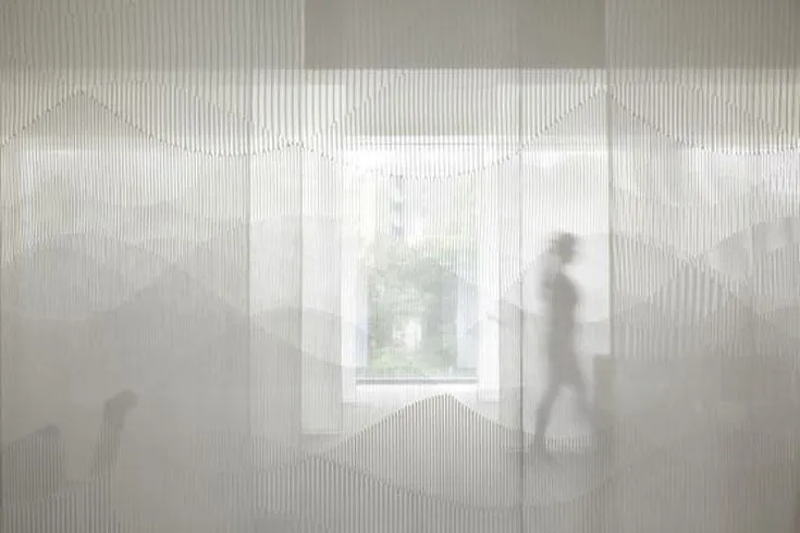 Light filtering through custom-made curtains